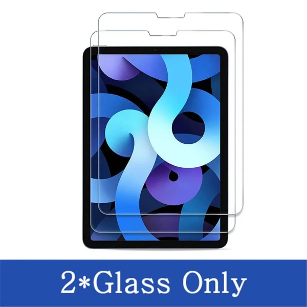 Case för Apple iPad Air 9.7 10.2 10.5 10.9 2:e 3:e 4:e 5:e 6:e 7:e 8:e 9:e 10:e generationens Trifold Flip Smart Cover Tempered Glass iPad 8th 10.2 2020