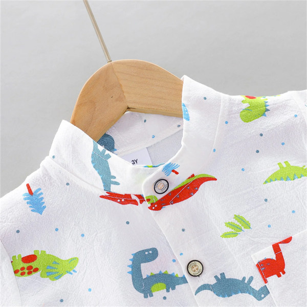 Nyfödd pojke 100 % bomull 2 ​​st Print Kortärmad baby Set härliga sommarkläder Partihandel Barnkläder White 3-6 Months