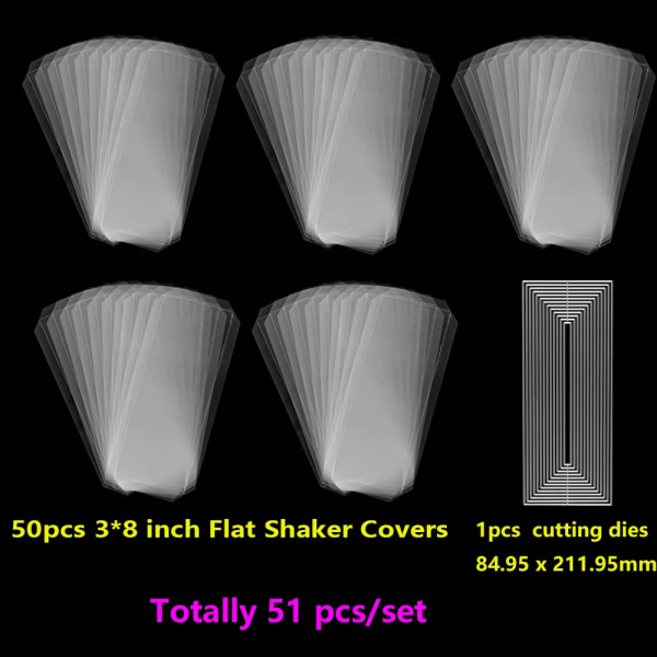 Paketerbjudanden Clear Flat Shaker Covers Set för DIY Shaker Cards 3" 3.5" 4.25" 4"x5.25" 3"x8" Plast Shaker Creator Acetate Sheets 51pcs 3x8inch