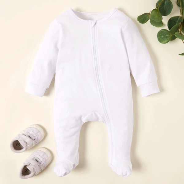 Ny ankomst vår och höst Baby Solid Jumpsuit Sex färger Baby Rompers Baby White 3-6 Months