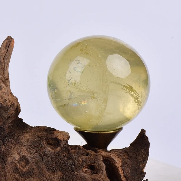 1 st Naturlig citrinboll polerad klotmassageboll Reiki Kristall Healing Stone Heminredning Utsökt Samla souvenirer Present Citrine Ball 60-70mm