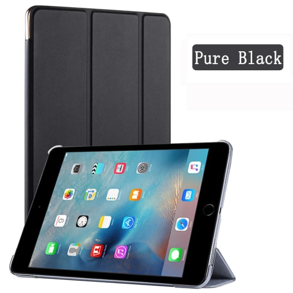 Case för Apple iPad Mini 4 7,9'' 2015 Mini4 4:e generationens Auto Wake Sleep Trifold Stand Funda Leather Flip Smart Cover iPad Mini 4 7.9 2015 Pure Black