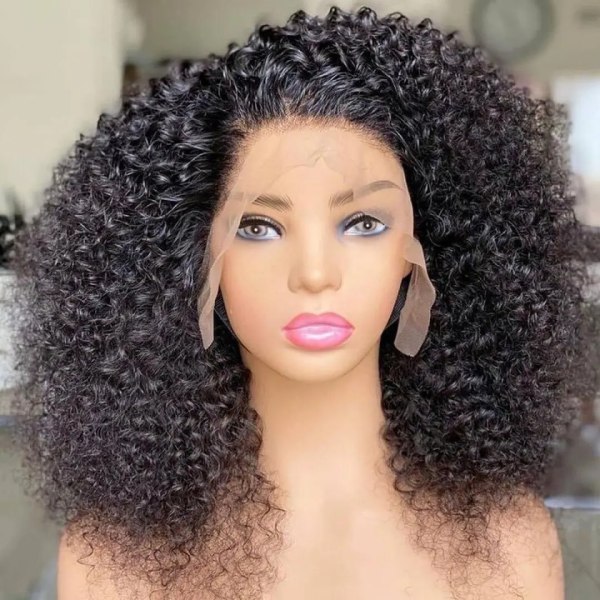 Djupt lockigt människohår Spetsperuker 13x1 Kort Bob Spets Peruk Brasiliansk Deep Wave Frontal Peruk Kort Bob Peruk Spetsförslutning Peruk 180% 12inches 4x4 Lace Wig