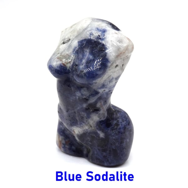 2" Kvinnomodell Byst Naturstenar Staty Healing Kristall Sexig Flicka Kropp Naken Konstfigur Handsniden Rumsdekor Presentprydnad Blue Sodalite