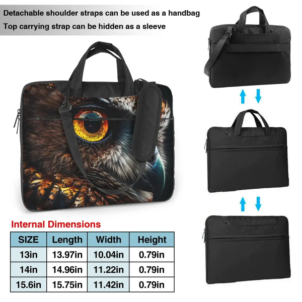 Owl Laptopväska Animal Eyes för Macbook Air Pro Acer Dell Kawaii Travelmate Notebook case 13 14 15 15,6 Etui As Picture 15.6inch