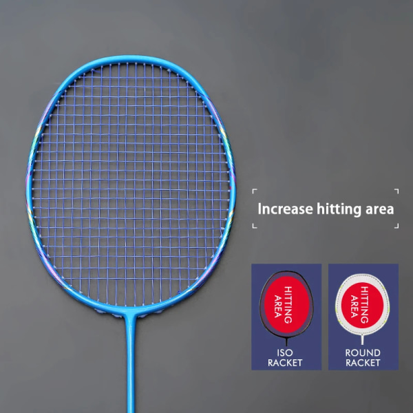 Professionell helkolfiber badmintonracket Strung Super Light 8U 62g G5 Max Tension 30LBS Träningsracket Speed ​​Sports Red