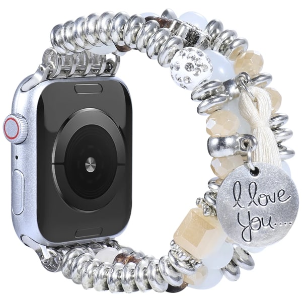 Smycken pärlor För Apple Watch 8 7 49mm 45mm 41mm Smart Watch Utsökt armband Armband För iwatch 6 5 4 3 SE 44mm 42mm 40mm Lake Blue 42mm 44mm 45mm 49mm