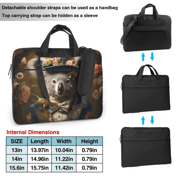 Koala Laptopväska Fantastiska porträtt Dapper Travelmate För Macbook Air Pro Xiaomi Asus Case 13 14 15 15,6 Söt påse As Picture 13inch