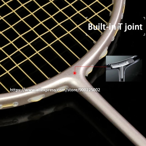 4U ultralätt original badmintonracket i kol med snören Sport Professionell racket Trainnig Racket Z Speed ​​Raqueta Gold