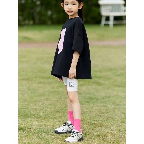 Kids 2023 Leggings för flickor Byxor Stickad Design Elastisk midja Shorts Casual Bekväma byxor Barnkläder 22362003 black 155cm