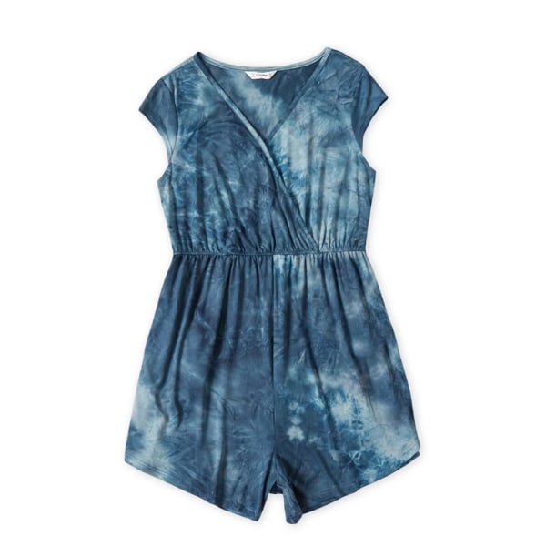 Gravid casual Tie dye Print Suspender byxor Deep Blue M