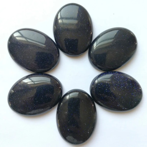 Mode Assorted 30*40mm Naturliga ovala stenpärlor berlocker Mixed CAB CABOCHON för smyckestillverkning 10st/lot blue sand