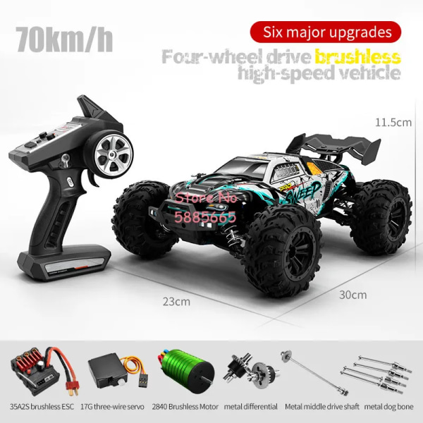 Professionell mästerskap 4WD Racing Elektrisk RC-bil modell 1:16 70 km 150M borstlös Highlight Light Metal differential RC-lastbil Red No Color Box 1B