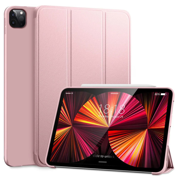 Case för Apple iPad Pro 9.7 10.5 11 2017 2018 2020 2021 2022 2:e 3:e 4:e 5:e generationens Trifold Magnetic Flip Smart Cover iPad Pro 11 2018 Pink Soft Case
