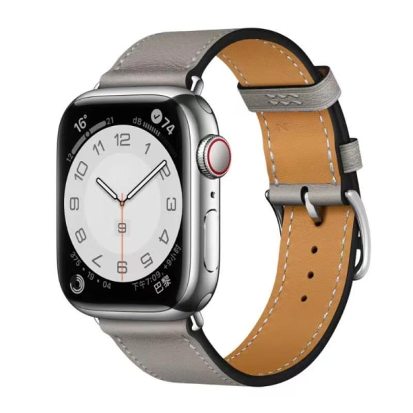 Läderrem För Apple Watch Ultra 49mm 8 7 45mm 41mm smart watch high-end armband armband För iwatch 6 5 4 3 2 SE 44mm 42mm light grey For 42mm 44mm 45mm