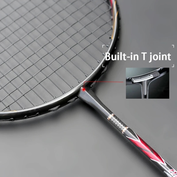 Funktion Badmintonracket Ultralätt 5U Max Tension 32LBS Professionell kolracket med väska String Speed ​​Sport Vuxna Pink