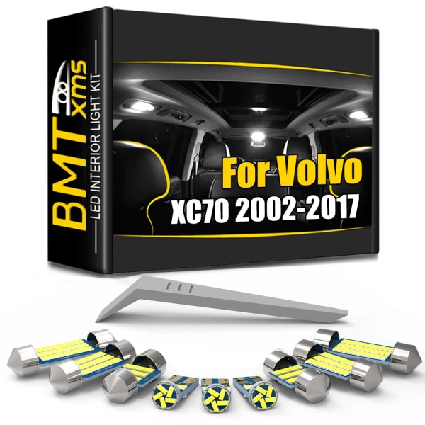 BMTxms för Volvo XC70 295 136 SUV 2002 2004 2005 2006 2007 2008 2010 2012 2013 2015 2016 2017 Canbus LED-inre lampsats PURPLE
