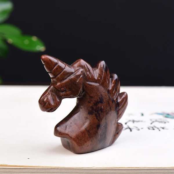1 ST Naturliga ädelstenar Handgravering Färg Enhörningssten Hantverk ädelsten för heminredning eller Fengshui Spirit Healing Stone DIY-gåva Unicorn 5