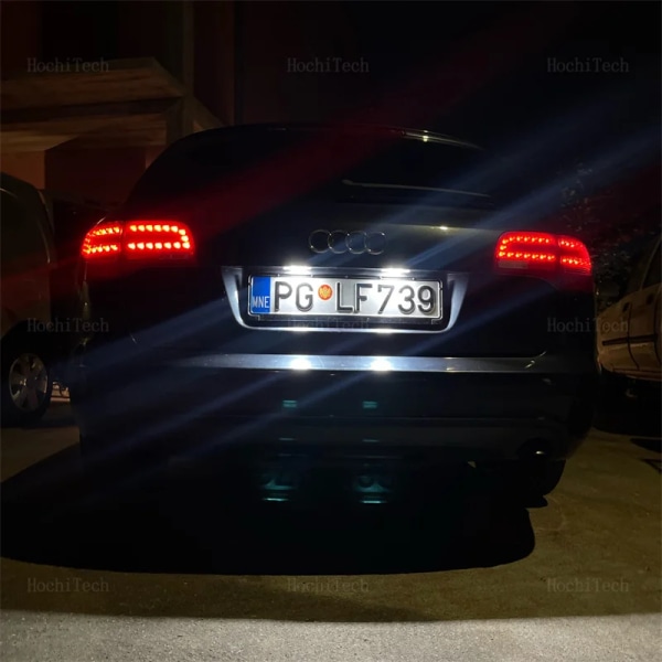 12V LED Bil registreringsskylt ljus Lampa Inget fel för Audi A3 A4 S4 RS4 B6 B7 A6 RS6 S6 C6 S5 Q7 A8 S8 Avant Canbus WHITE