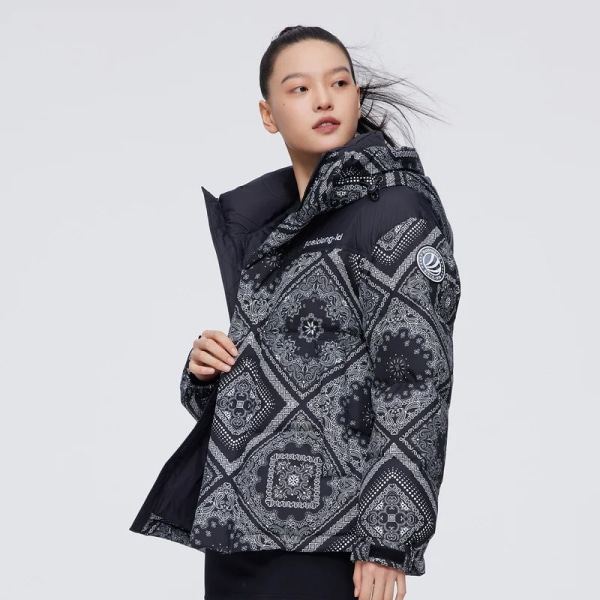 den nya svartvita positionerande fashionabla snöbergskappan för män och kvinnor i Bosden höst och vinter Grey Old Flower 9r15 4XL190