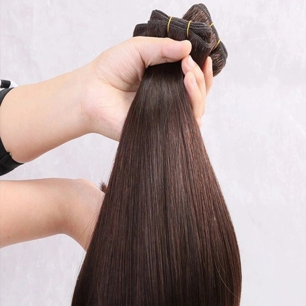 Äkta människohår Inslag rakt hår Bunt European Remy Natural Human Hair Extension 100g Kan väva lockigt hår P18-613 18inches