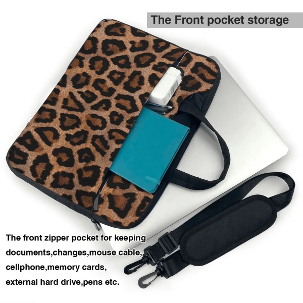 Print bärbar datorväska Spotted Leopard för Macbook Air Pro Microsoft 13 14 15 15.6 Case Fashion Shockproof Pouch 9 14"