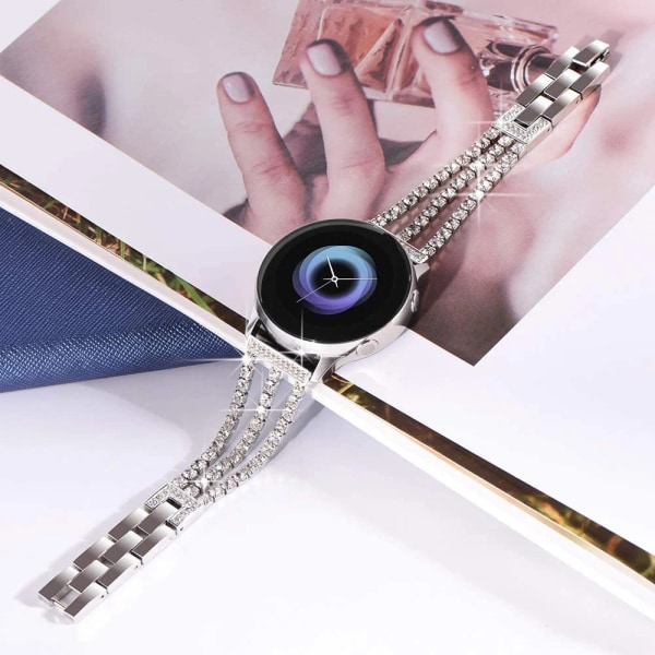 20mm 22mm metall diamantrem för Samsung Galaxy watch Active 2 Huawei watch GT/GT2 Dam Smart Watch Armband för Amazfit GTR Silver Amazfit GTR 47mm