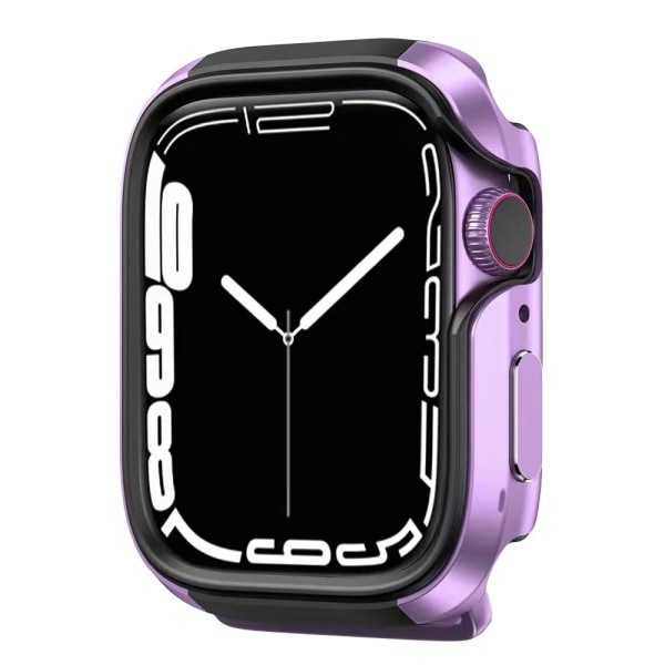 Nytt case i aluminiumlegering för Apple Watch 7 45 mm 41 mm 44 mm 40 mm case för iwatch series 7 6 5 4 SE case i aluminium +TPU case Cherry purple For 40mm