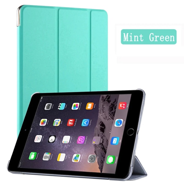 Case för Apple iPad Mini 1 2 3 7,9'' 2012 2013 2014 2:e 3:e generationens Trifold Stand Funda PU Leather Flip Smart Cover iPad Mini 2 7.9 2013 Mint Green