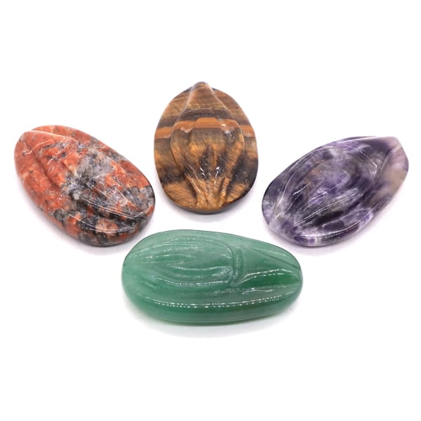 2,0" Source Of Life Staty Naturlig Kristall Kvarts Reiki Healing Vulva Sten Hand snidad Heminredning Massage Gem Tool Lucky Gift Mix Random Stones 3pcs