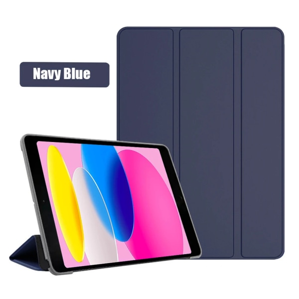 För 2021 iPad 10.2 Case 7/8/9:e generationens cover för 2018 9,7 5/6:e Air 1/2/3 10,5 Mini 4 5 6 Pro 11 Air 4/5 10,9 10:e grund iPad Mini 1 2 3 Navy Blue