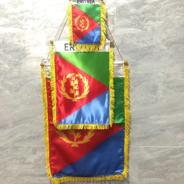 zwjflagshow 8*10cm 10*15cm ERITREA Dubbelsidig Mini Black-out Hängande Flaggor Printed Flagga Heminredningsbanner 20x30cm 10PCS