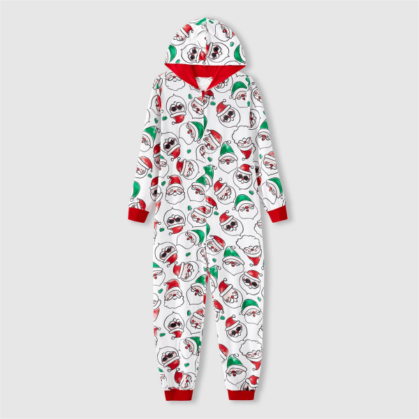 Julfamiljsmatchande överallt print Långärmad dragkedja Onesies Pyjamas (flammsäker) ColorBlock Women XL