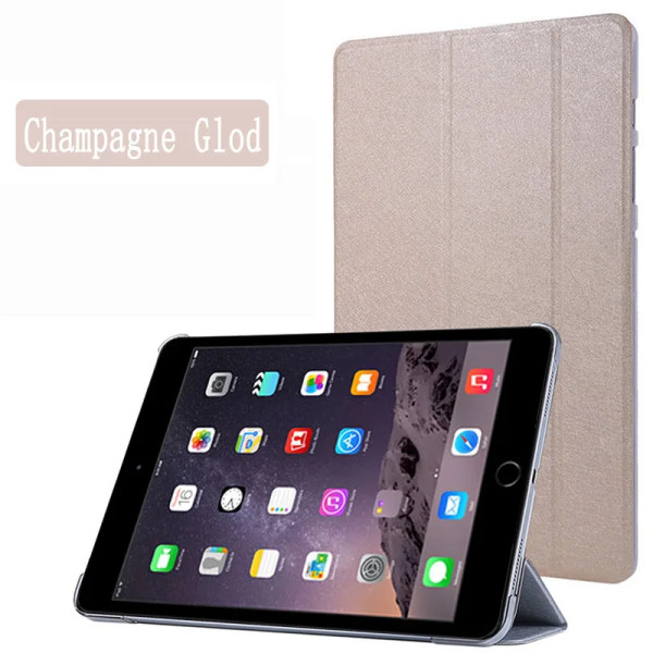 Case för Apple iPad Mini 1 2 3 7,9'' 2012 2013 2014 2:e 3:e generationens Trifold Stand Funda PU Leather Flip Smart Cover iPad Mini 2 7.9 2013 Champagne Glod