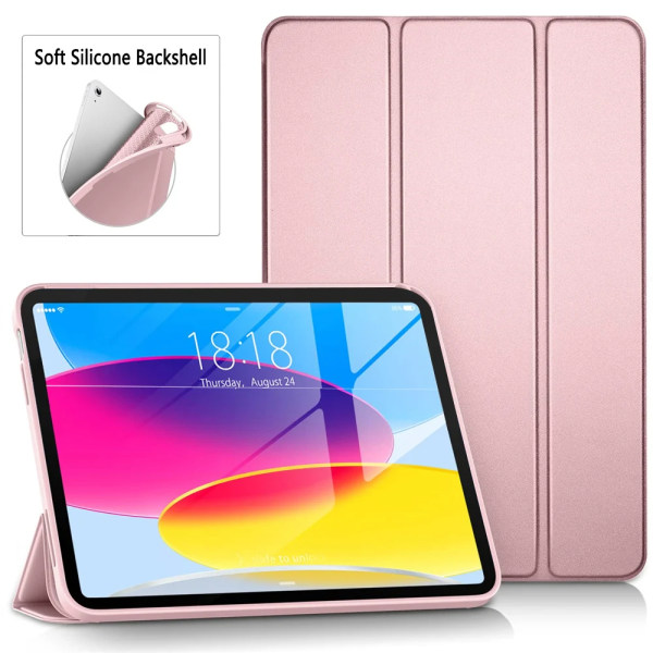 Case för Apple iPad 9.7 10.2 2018 2019 2020 2021 2022 5:e 6:e 7:e 8:e 9:e 10:e generationen Magnetic Flip Smart Cover iPad 10th 10.9 2022 Pink Soft Case