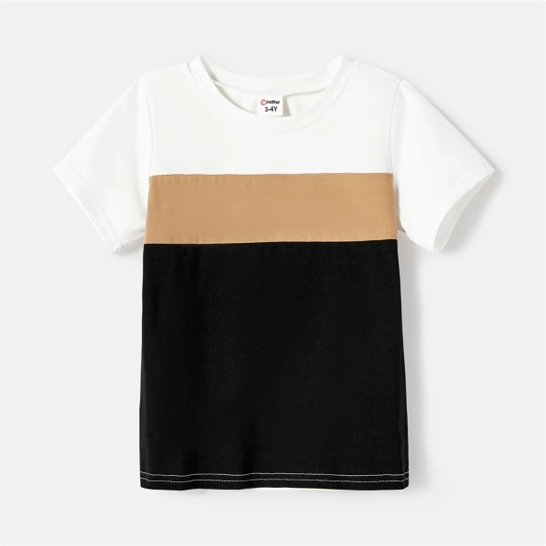 Familjematchande Colorblock-skarvade Cami-klänningar och kortärmade T-shirts Multi-color Girl 2 Years