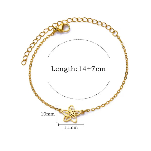Trendiga rostfritt stål ihåliga blommor armband för kvinnor Guldpläterade estetiska armband armband Chriatmas smycken B1545G