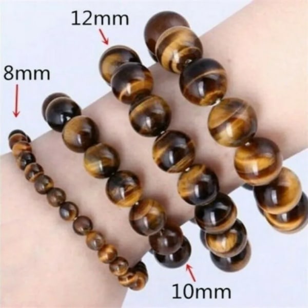 6/8/10/12 mm Natursten Tiger Eye Crystal Beads Armband för män Kvinnor Älskare Par Armband Buddha Charm Armband Healthy 6mm Yellow