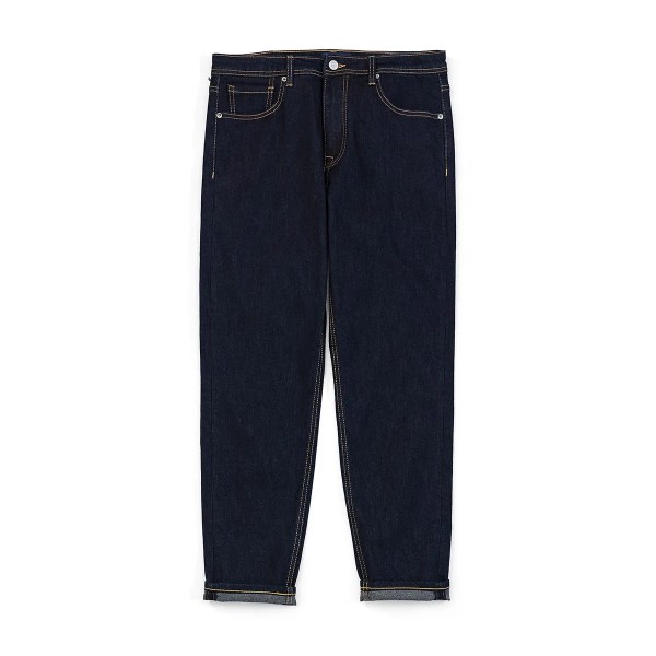 2023 Vår Vår Ny Bekväma avsmalnande jeans Herr Fleece Ankellånga jeansbyxor Plus Size Märkeskläder Original Blue 32