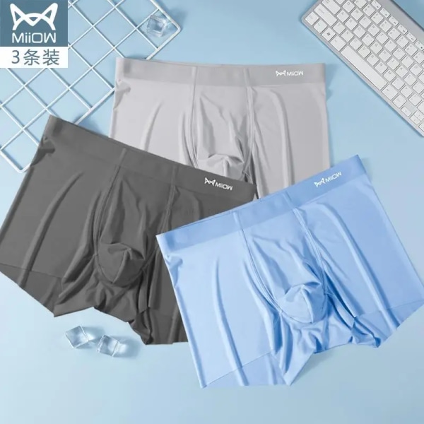 3st 120S Ice Silk Seamless Underkläder Män Tunna Sommar Boxer No Trace Sexiga Herrtrosor Grafen Boxershorts Kalsonger 8 4XL