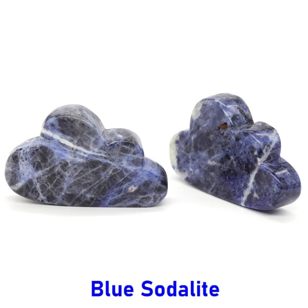 3" Molnstaty Natursten snidade Kristaller Agat Kvarts Healing Reiki Meditation Ädelsten Massage Ornament Heminredning Hantverk Blue Sodalite 3 PCS