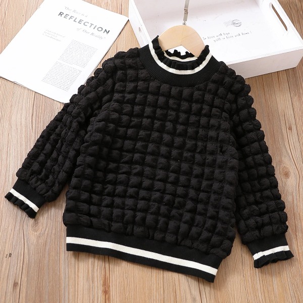 Toddler Sweatshirt med söt texturerad mock-hals Black 2Years