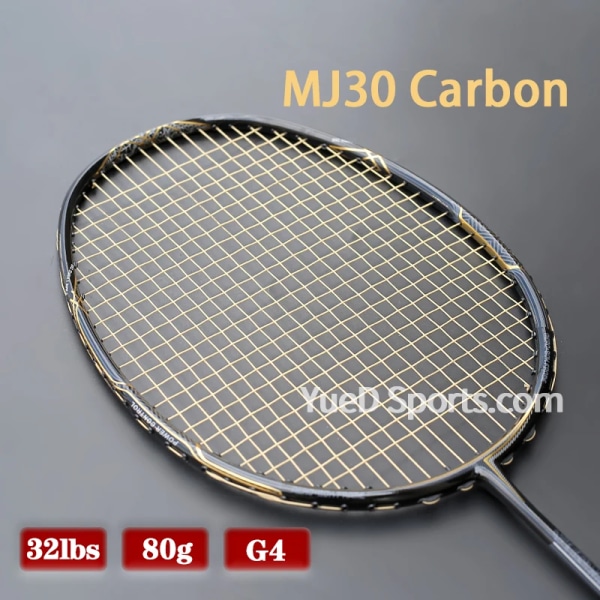 100% Japan MJ30 kolfiber badmintonracket med strängar Väskor Professionell träningsracket Max spänning 32LBS Speed ​​Sports YELLOW