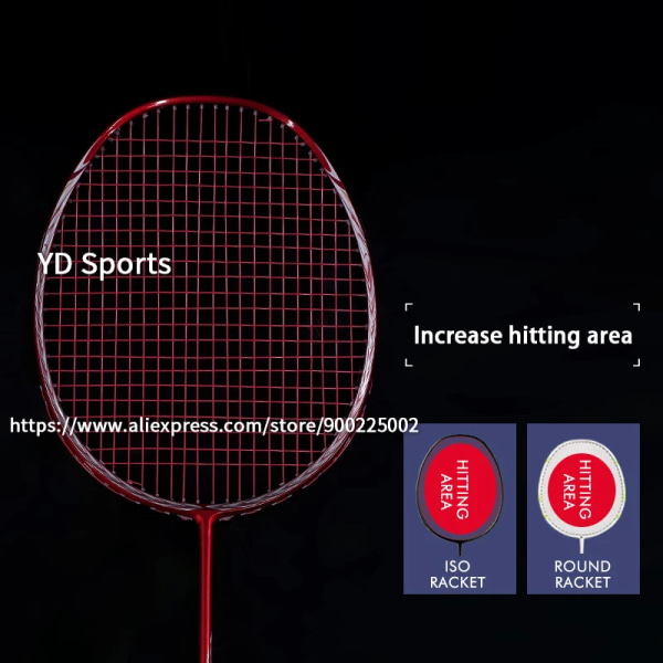 Ultralätta badmintonracketar i helkol med väskor 5u 77g professionell racket 22-30lbs g5 speed sport för vuxna Red