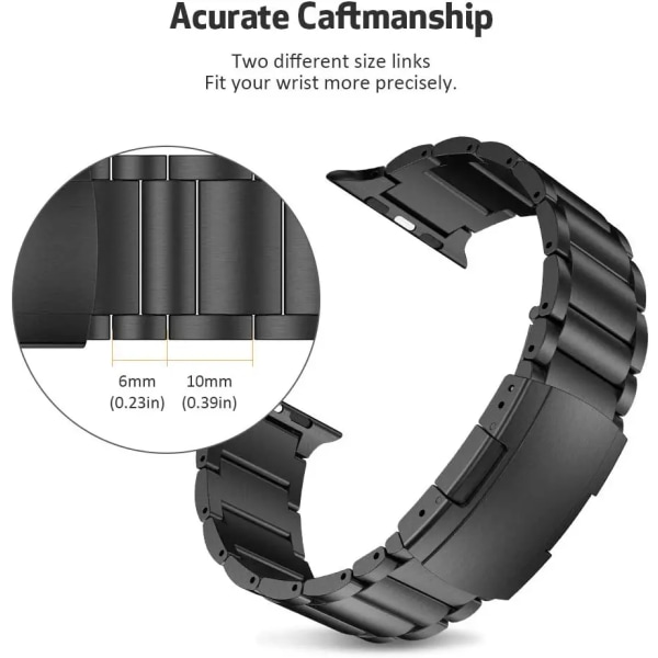 Titanium Metal Band för Apple Watch Ultra 49mm 8 7 45mm 41mm Rostfritt stål ersättningsrem för iwatch 6 5 4 3 SE 44mm 42mm Black iWatch Ultra 49mm