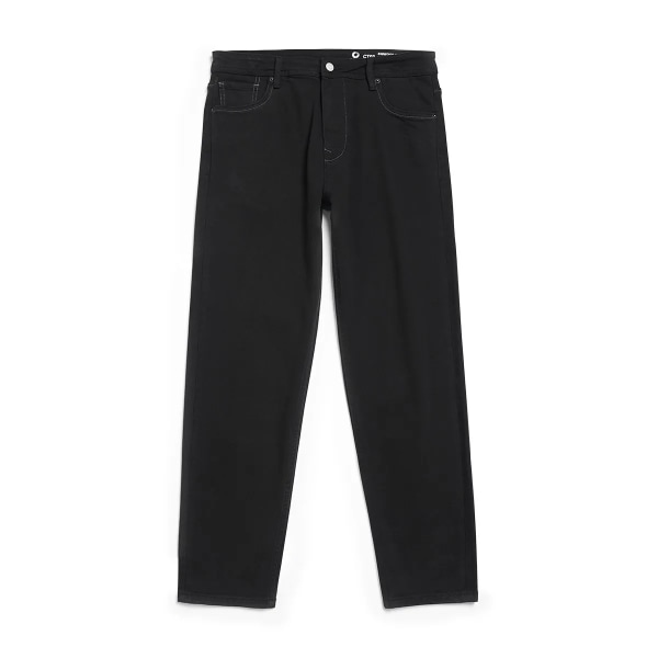 2023 Vårvinter Nya Bekväma Avsmalnande Svarta Jeans Herr 14oz Lycra Låg Elastisk Fleece Jeansbyxa Black 32 REC 70-75kg