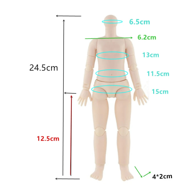 1/6 Bjd sminkdockahuvud för 28 cm flerledad rörlig kroppsdress leksakstillbehör Heart