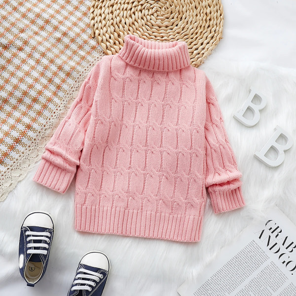 Toddler Pojke/Flicka Basic Enfärgad Akryl Top/Tröja Pink 3-4Years