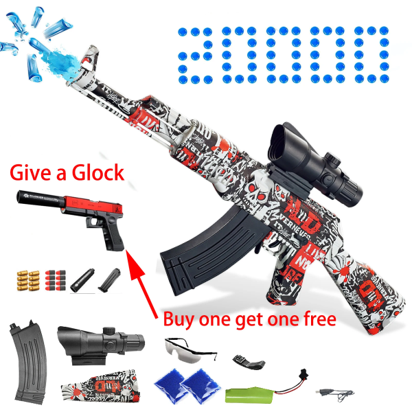 Ny Ak47 Gel Blaster Toy Gun Elektrisk Blast Gel Vatten Bomb Gun Utomhusaktiviteter Spel Shooting Gel Bullet Gun Gift Glock 1 st 1