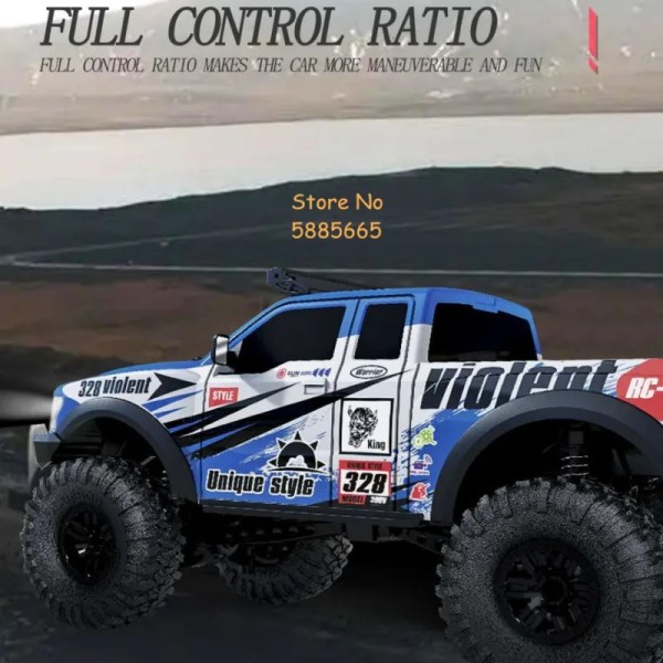 4WD 1/10 Professionell stor RC-lastbil Hobbyklass 2,4G stor terrängstrålkastare Höghastighetsfjärrkontroll Bil Vuxen RC-bilar Leksak White 1B 44CM